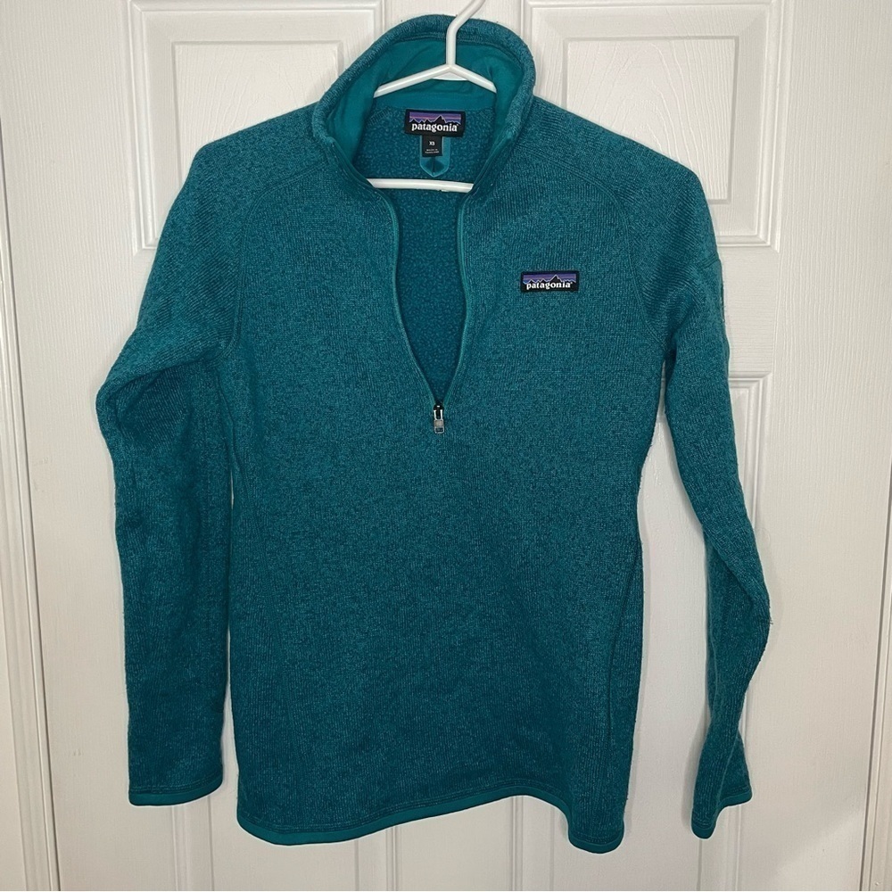 Patagonia Better Sweater 1/4 Zip Teal Blue Fleece Extra Small